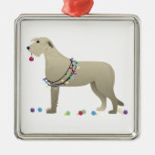 Irish Wolfhound Dog Breed Silhouette Weihnachten Ornament Aus Metall (Vorne)