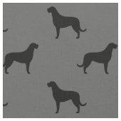 Irish Wolfhound Dog Breed Silhouetten Gemustert Stoff (Nahaufnahme)