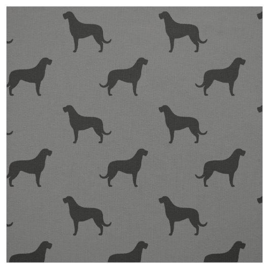 Irish Wolfhound Dog Breed Silhouetten Gemustert Stoff (Muster)