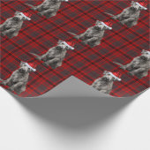 Irish Wolfhound Dog Funny Holiday Plaid Christmas Geschenkpapier (Ecke)