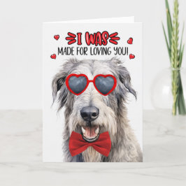 Irish Wolfhound Dog Made for Love You Valentine Feiertagskarte