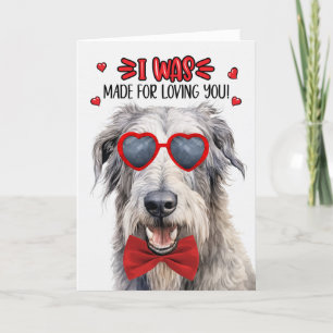 Irish Wolfhound Dog Made for Love You Valentine Feiertagskarte