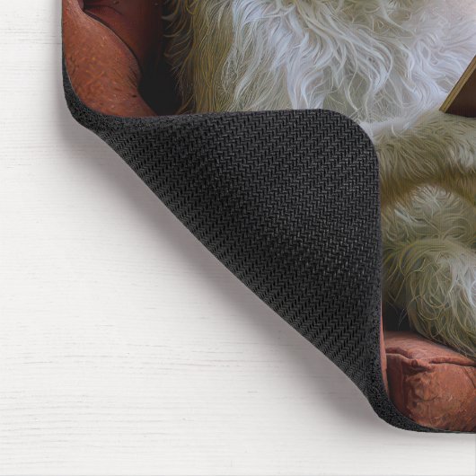 Irish Wolfhound Dog Reading a Book Mousepad (Ecke)
