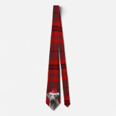Irish Wolfhound Dog Red Plaid Christmas Krawatte (Vorderseite)