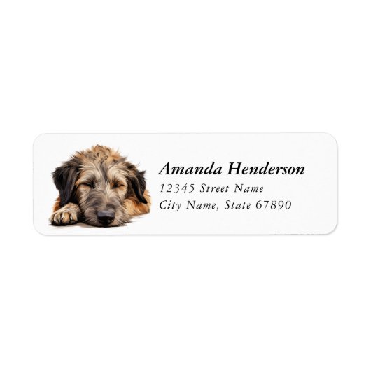 Irish Wolfhound Dog Rücksendeadressen-Aufkleber (Vorne)