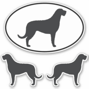 Irish Wolfhound Dog Silhouetten Vinyl Sticker Set