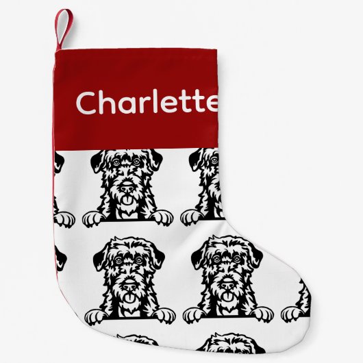 Irish Wolfhound dog socks Customized dog Socks - P Kleiner Weihnachtsstrumpf (Vorderseite)