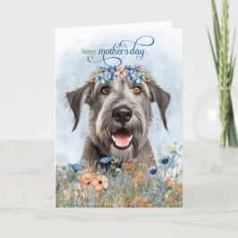 Irish Wolfhound Dog Wildflowers Mother's Day Feiertagskarte