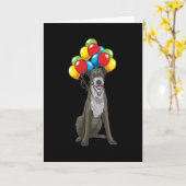 Irish Wolfhound Dog with Balloons Karte (Gelbe Blume)