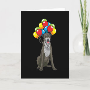 Irish Wolfhound Dog with Balloons Karte