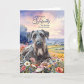 Irish Wolfhound Dog with Wildflowers Pet Sympathy Karte (Vorderseite)