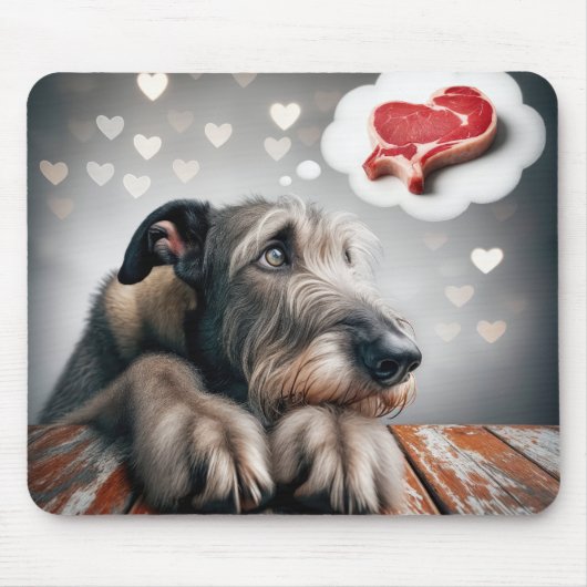 Irish Wolfhound Dream Of Steak Mousepad (Vorne)