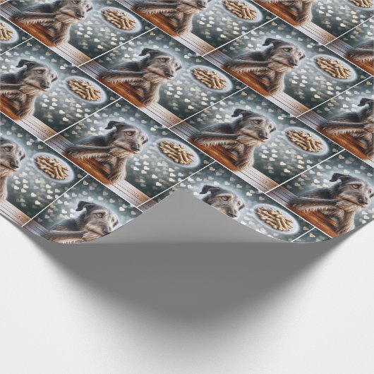 Irish Wolfhound Dreaming of Bones Geschenkpapier (Ecke)