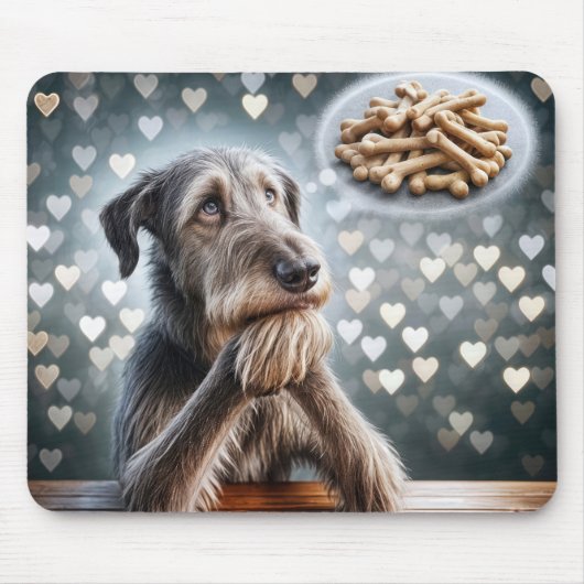 Irish Wolfhound Dreaming of Bones Mousepad (Vorne)