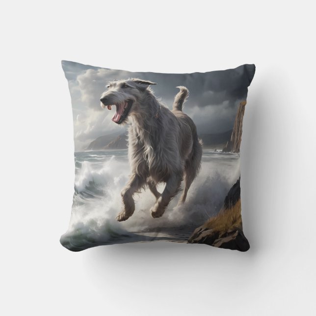 Irish Wolfhound Elegant Breed Throw Pillow Kissen (Vorderseite)