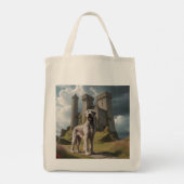 Irish Wolfhound Elegante Lebensmittelgeschäft Tote Tragetasche (Rückseite)