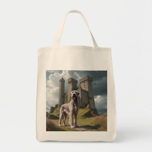 Irish Wolfhound Elegante Lebensmittelgeschäft Tote Tragetasche (Vorne)