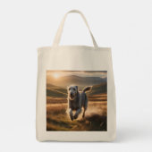 Irish Wolfhound Elegante Lebensmittelgeschäft Tote Tragetasche (Rückseite)