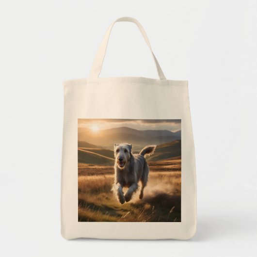 Irish Wolfhound Elegante Lebensmittelgeschäft Tote Tragetasche (Vorne)
