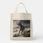 Irish Wolfhound Elegante Lebensmittelgeschäft Tote Tragetasche (Rückseite)