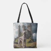 Irish Wolfhound Elegante Shoulder Tote Tag Tasche (Rückseite)