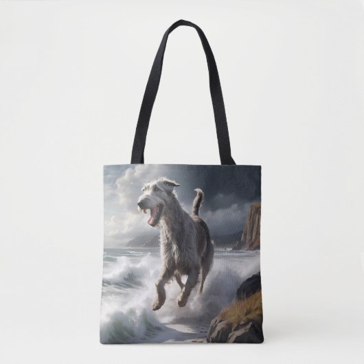 Irish Wolfhound Elegante Shoulder Tote Tag Tasche (Vorderseite)