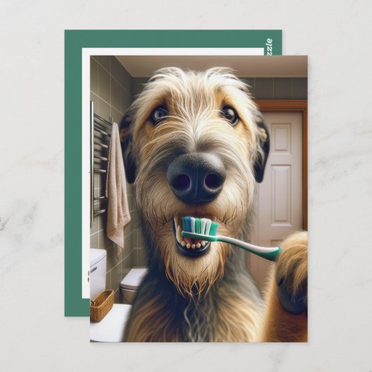 Irish Wolfhound Erinnerung vom Veterinäramt Postkarte (Vorne/Hinten)