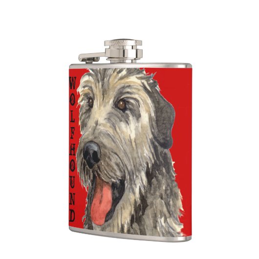 Irish Wolfhound Farbblock Flachmann (Links)