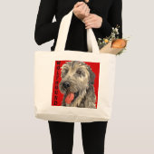 Irish Wolfhound Farbblock Jumbo Stoffbeutel (Vorderseite (Produkt))