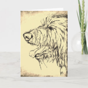 Irish Wolfhound freut sich Grußkarte Karte