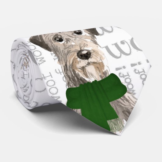Irish Wolfhound Funny Woof Christmas Dog Lover Krawatte (Gerollt)