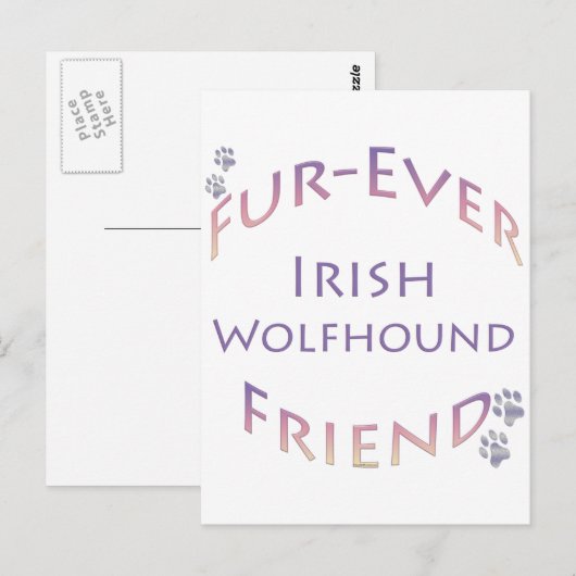 Irish Wolfhound Furever Postkarte (Vorne/Hinten)