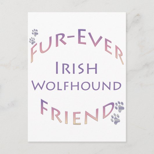Irish Wolfhound Furever Postkarte (Vorderseite)