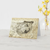 Irish Wolfhound "Gelassen schlafende Hunde liegen" Karte (Gelbe Blume)