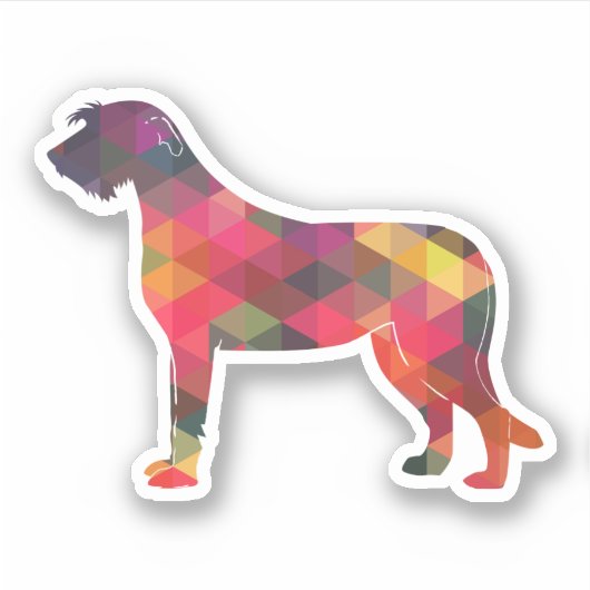 Irish Wolfhound Geometric Pattern Silhouette Multi Aufkleber (Vorderseite)