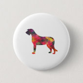 Irish Wolfhound Geometric Pattern Silhouette Multi Button (Vorderseite)