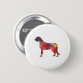 Irish Wolfhound Geometric Pattern Silhouette Multi Button (Vorne & Hinten)