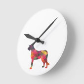 Irish Wolfhound Geometric Pattern Silhouette Multi Runde Wanduhr (Winkel)
