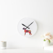 Irish Wolfhound Geometric Pattern Silhouette Multi Runde Wanduhr (Zuhause)