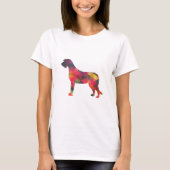 Irish Wolfhound Geometric Pattern Silhouette Multi T-Shirt (Vorderseite)