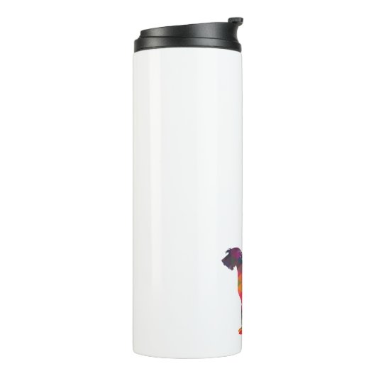 Irish Wolfhound Geometric Pattern Silhouette Multi Thermosbecher (Nach links gedreht)