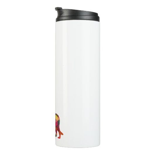 Irish Wolfhound Geometric Pattern Silhouette Multi Thermosbecher (Nach rechts gedreht)