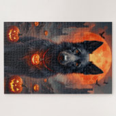 Irish Wolfhound Gothic Halloween-Porträtkunst Puzzle (Horizontal)