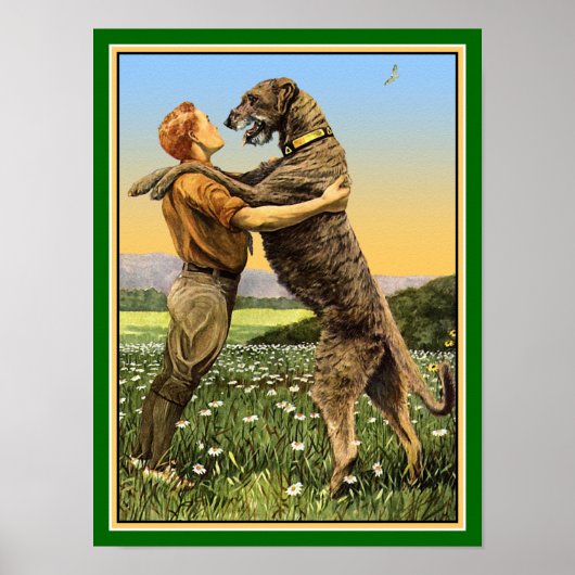 Irish Wolfhound Greeting Poster (Vorne)