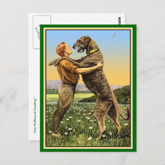 "Irish Wolfhound Greeting" Postkarte (Vorne/Hinten)