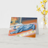 Irish Wolfhound Grußkarten Karte (Gelbe Blume)