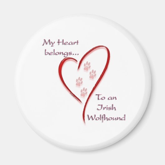 Irish Wolfhound Heart Belongs Magnet (Vorne)
