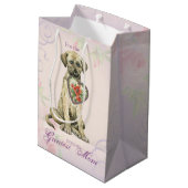 Irish Wolfhound Heart Mama Mittlere Geschenktüte (Rückseite Schrägansicht)