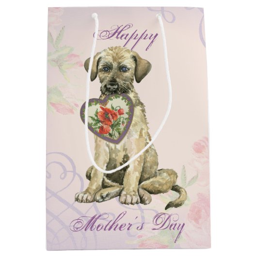 Irish Wolfhound Heart Mama Mittlere Geschenktüte (Vorderseite)