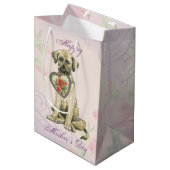 Irish Wolfhound Heart Mama Mittlere Geschenktüte (Vorderseite Schrägansicht)